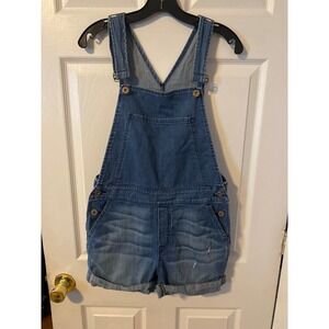 Dakota Collective Denim Overalls Shorts Medium Wash Blue Shortalls Womens